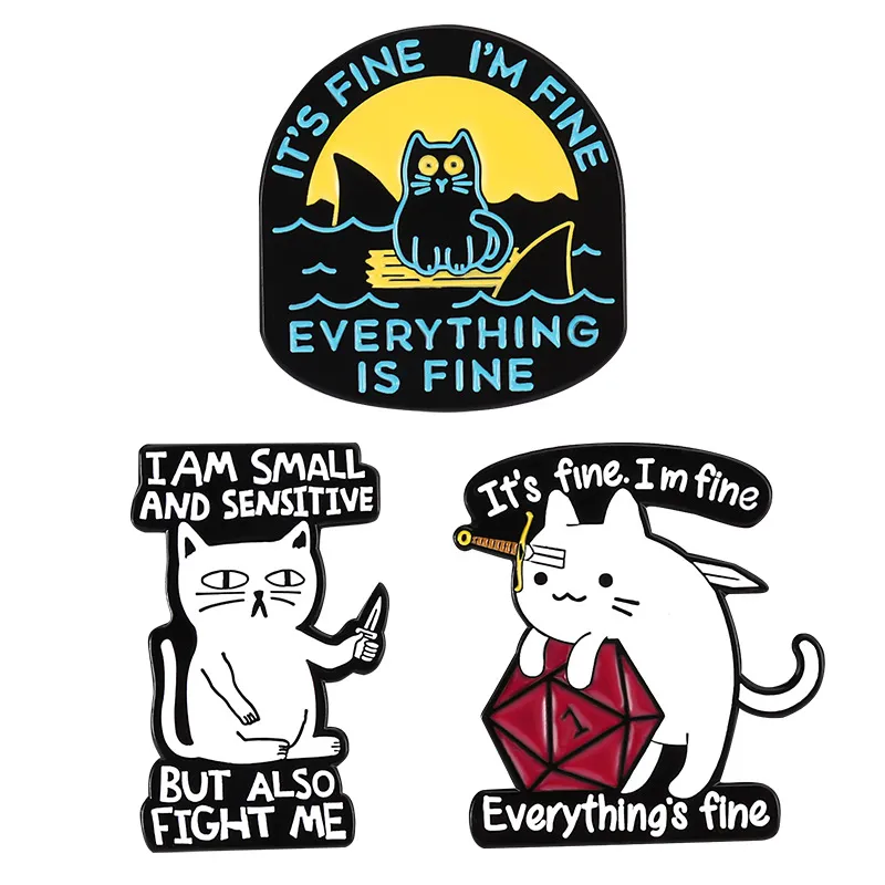 Alfinetes De Broche Funny Cat Theme Alloy 3x2,8 Cm 22g Para Unissex