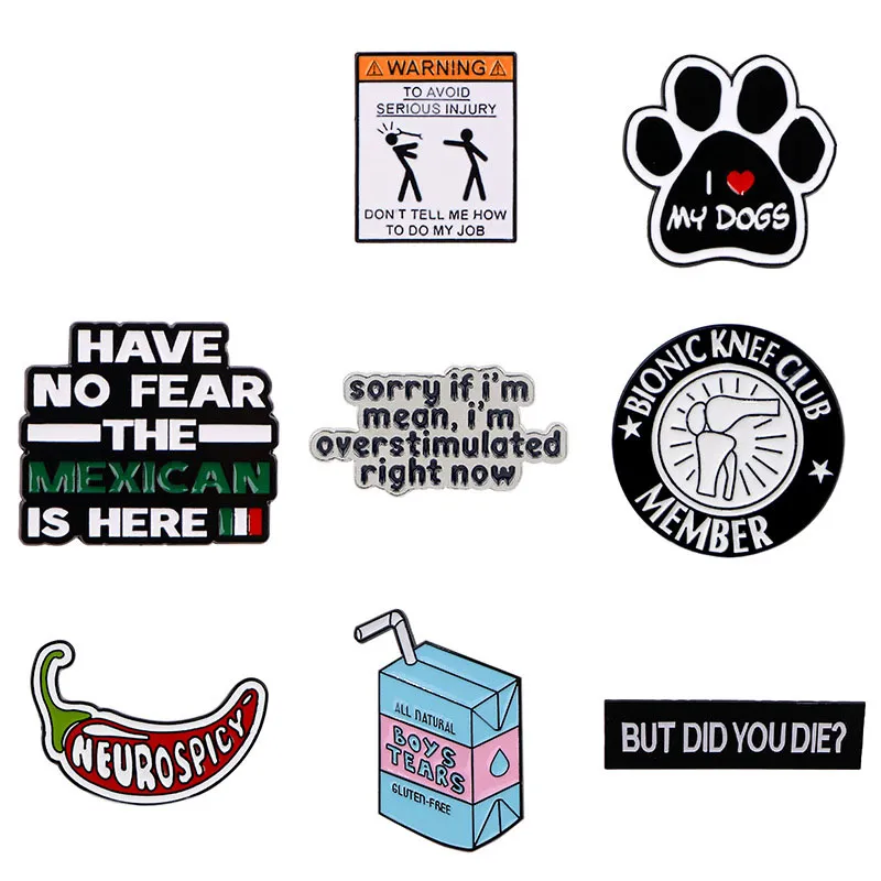 Conjunto De Alfinetes De Broche Funny Quote Enamel Lapel Badge