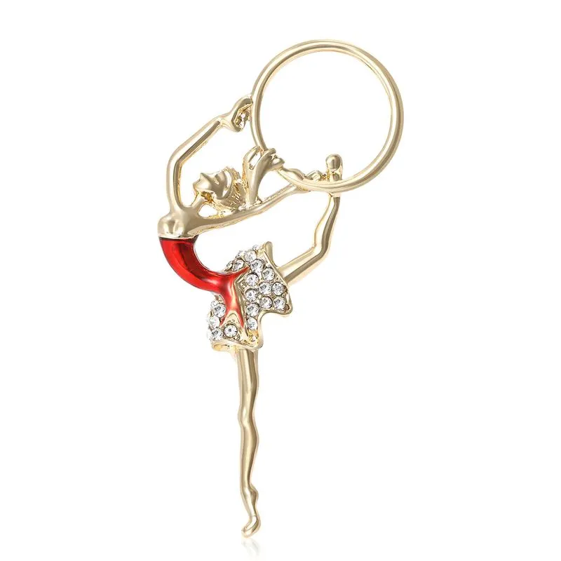 Broche Elegant Gymnastics Girl Com Argola Para Mulheres
