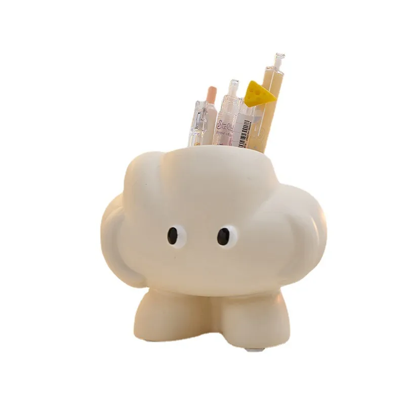 Porta-canetas Creative Resin Cloud Minimalist Cream Style