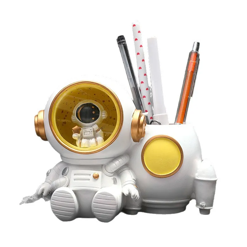 Porta-canetas Creative Astronaut Com Capacete Night Light 13,5 Cm