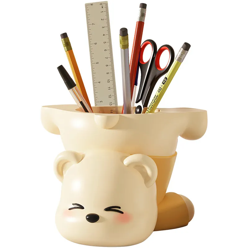 Porta-canetas: Material De Resina Com Design De Urso Fofo, 1 Kg De Peso