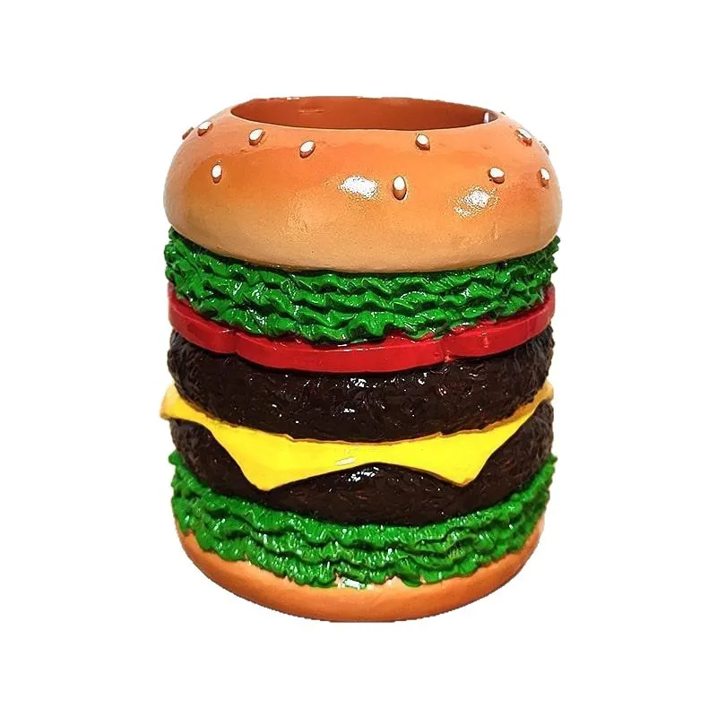 Porta-canetas Porta-lápis Pot Creative Resin Hamburger