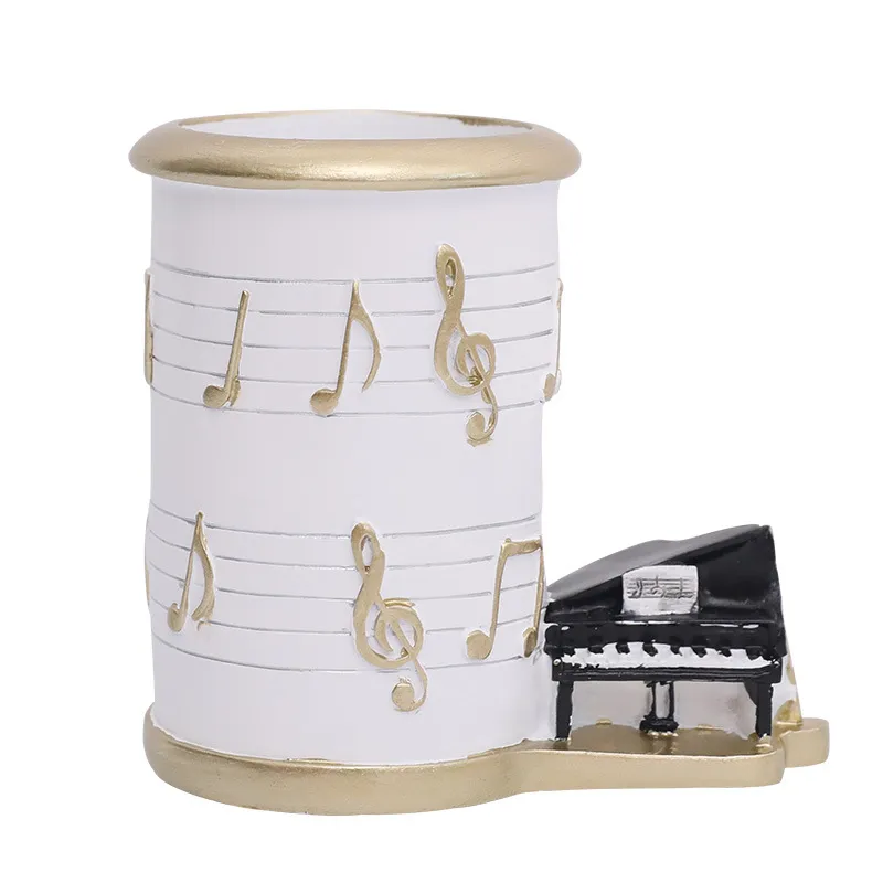 Porta-canetas Porta-lápis De Resina Organizador De Mesa Music Note