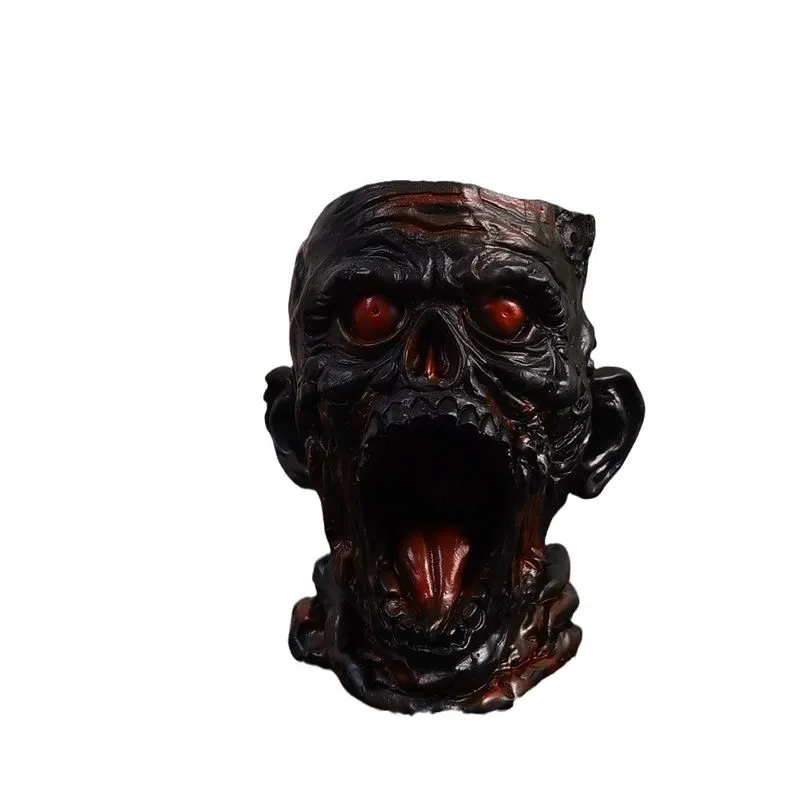 Porta-canetas Zombie Skull Resin Organizer 437g
