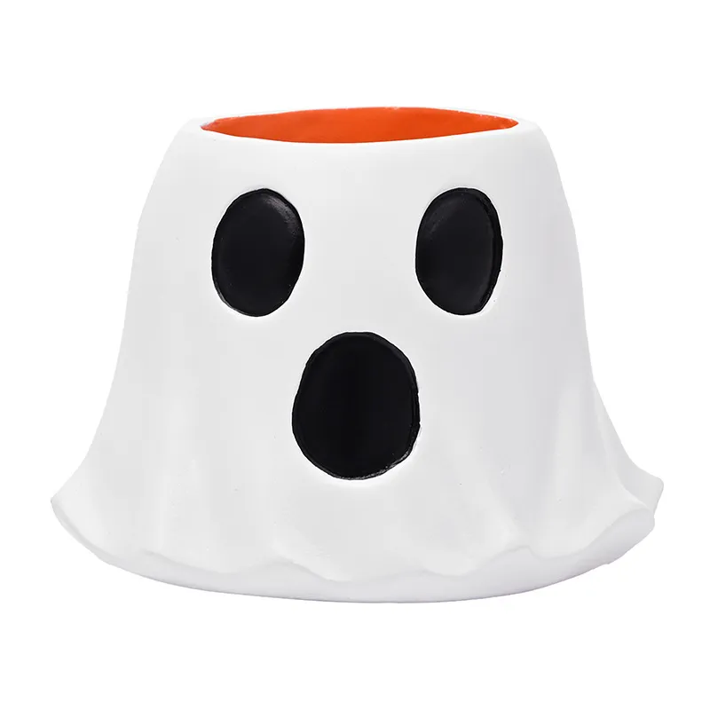 Porta-canetas Halloween Ghost Desktop Organizer Resin 12cm
