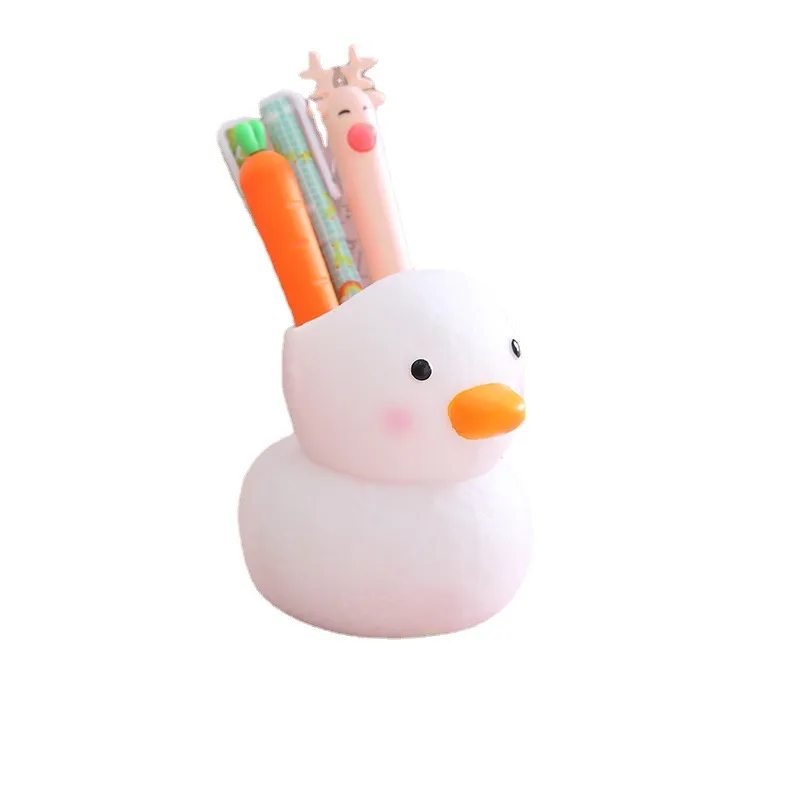 Porta-canetas Cute Duck Plastic Para Mesa, Lápis E Organizador De Potes