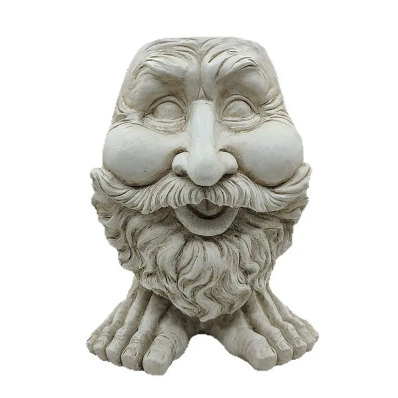 Flowerpot Funny Face Sculpture Resin Cartoon Head 1 Kg 33,5 Cm