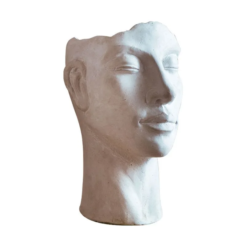 Flowerpot Creative Cement Head Abstract Human Face 1,5 Kg