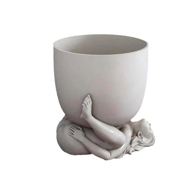 Estatueta Artística De Corpo Humano De Resina Criativa Flowerpot