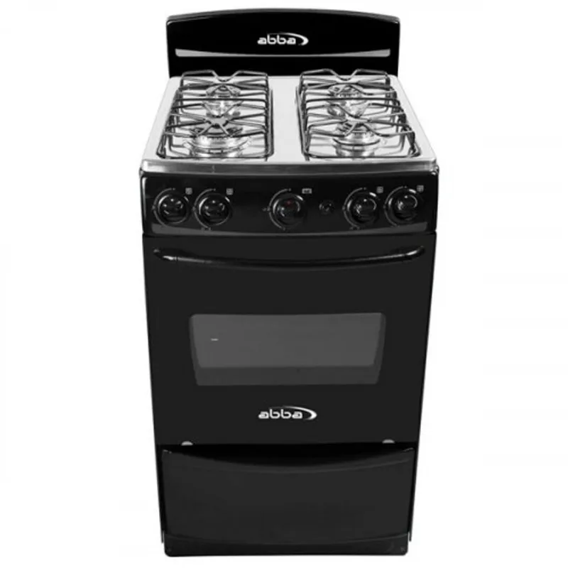 Estufa de piso con horno Abba AB 101 5N N Gas 4 Puestos Negro