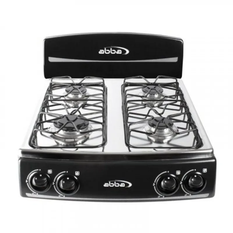 Sobremesa a Gas Abba SG 400 5N N 4 Puestos Quemador en Aluminio Negro