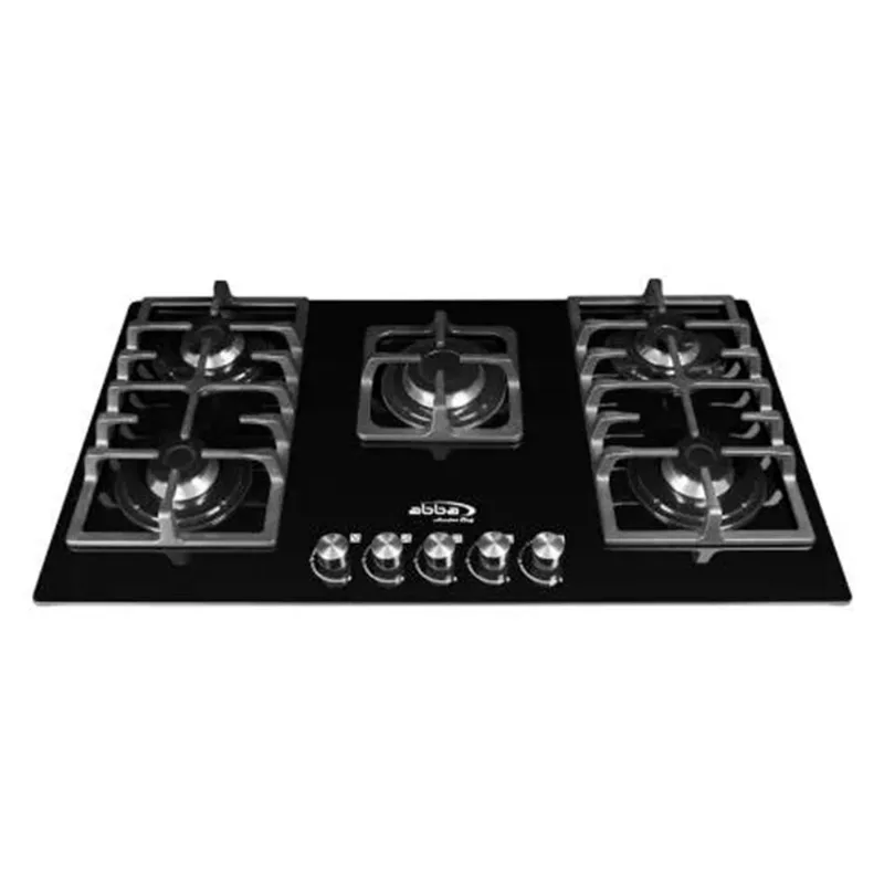 Estufa de Empotrar Abba Master Chef CG 601-V5DN N 5 Puestos Gas Natural Vidrio Negro