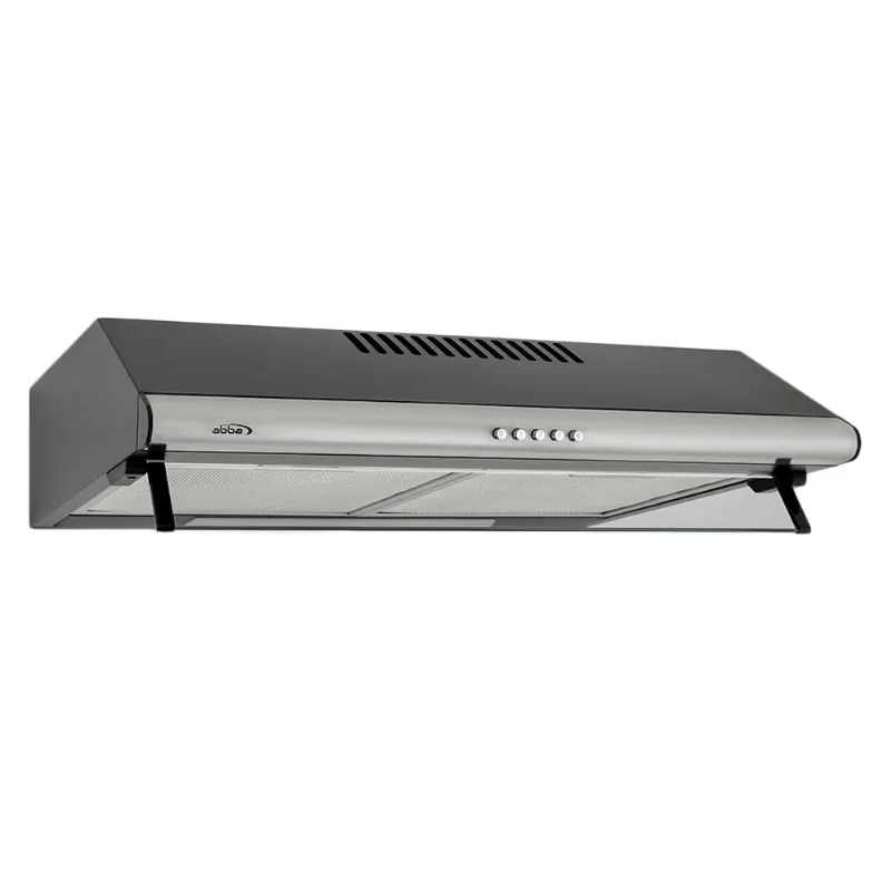 Campana Frente 60 cm Curvo 3 Velocidades Inoxidable Vidrio Negro Abba - CRIP60N