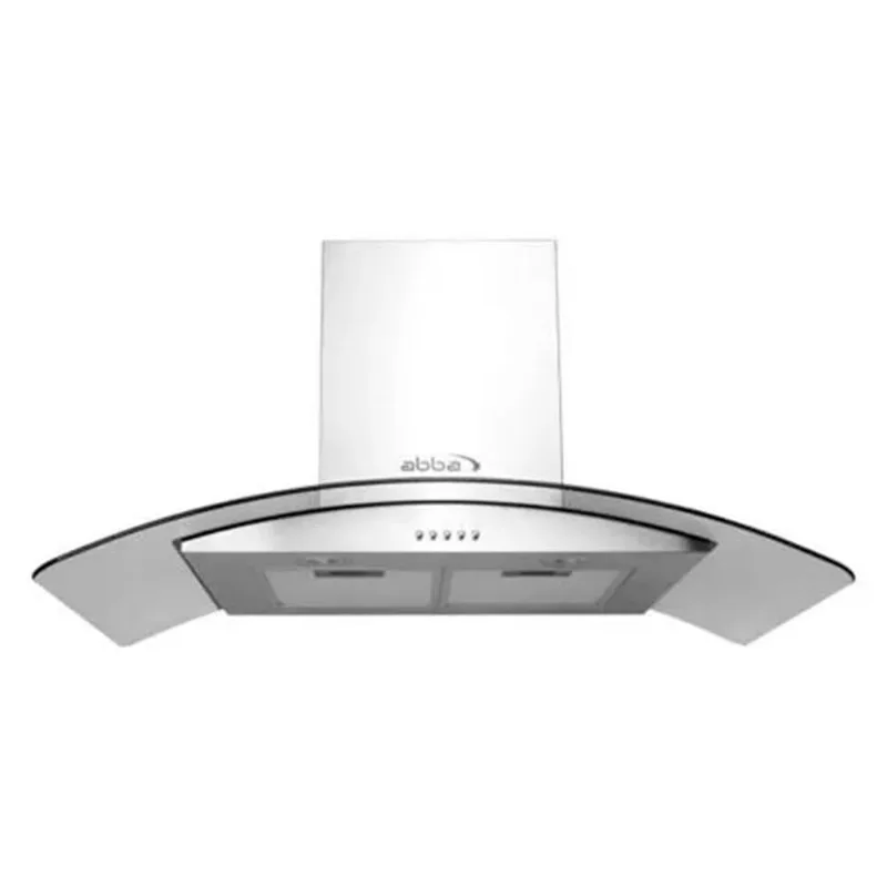 Campana Abba Tipo Península Cr V71-90 Vidrio Curvo
