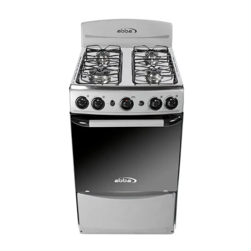 Estufa de Piso Abba con Horno Gratinador Gas Natural 4 Puestos Gris AB2015N G