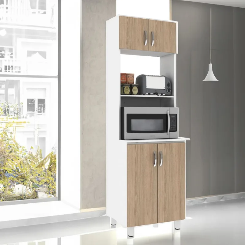 Alacena despensa porta Microondas 60cm En MDP Rovere Alacena Despensa Porta Microondas 60cm En MDP 4 Puertas Rovere