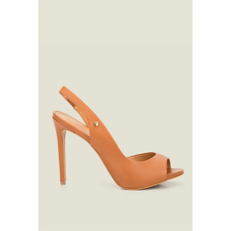 Tacones Collins de cuero para mujer Miel 37