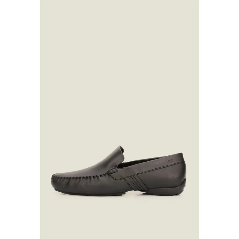 Mocasines Galat de cuero para hombre NEGRO 37