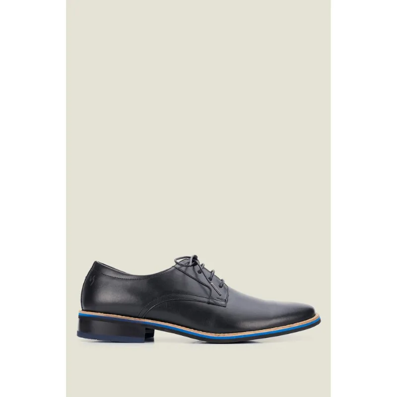 Zapatos Blue Line de cuero con cordón para hombre NEGRO 40