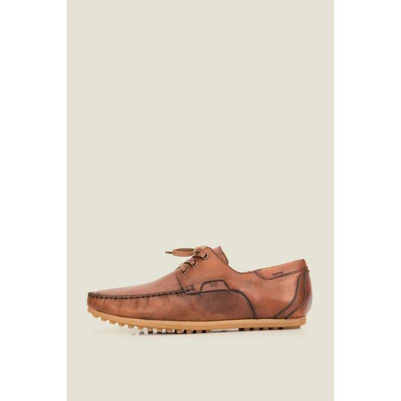 Zapatos Mesta de cuero con cordón para hombre Miel 42
