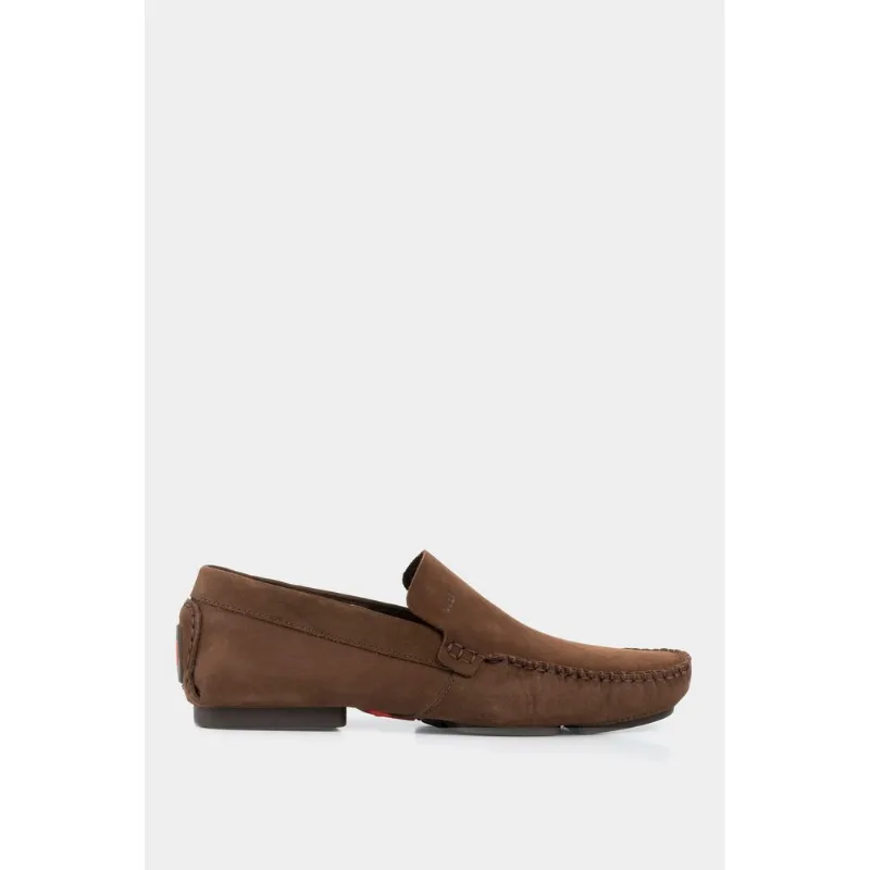 Mocasines driver de cuero deportivos Cafe 44