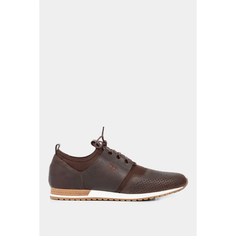 Tenis Otello de cuero para hombre Café 38