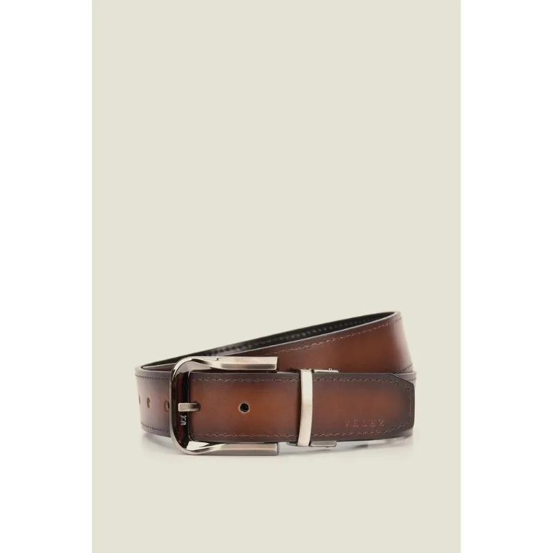 Cinturón doble faz Lord de cuero para hombre Miel 38
