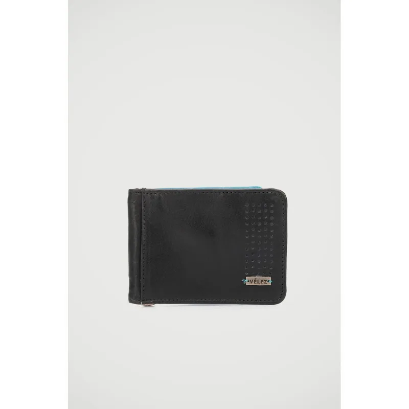 Billetera Odín de cuero para hombre NEGRO