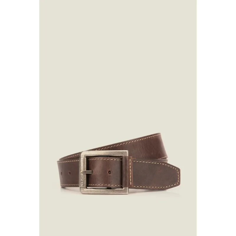 Cinturón Unifaz Cintetteno de cuero para hombre CAFE 34
