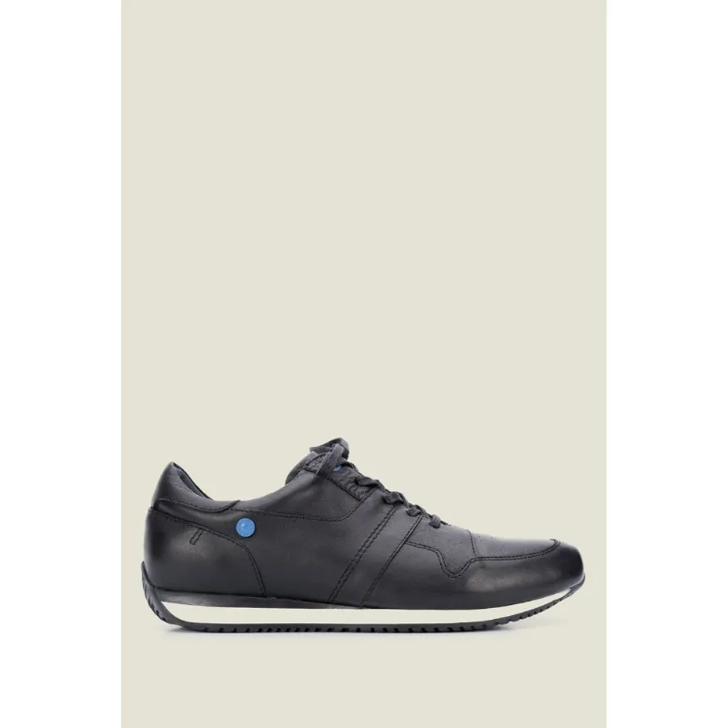 Tenis Ficus de cuero NEGRO 41