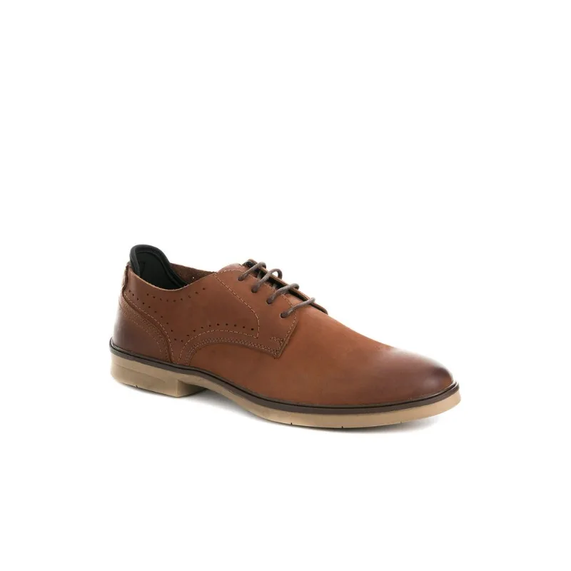 Zapatos Smith Smith de cuero con cordón para hombre, silueta derby Miel 39