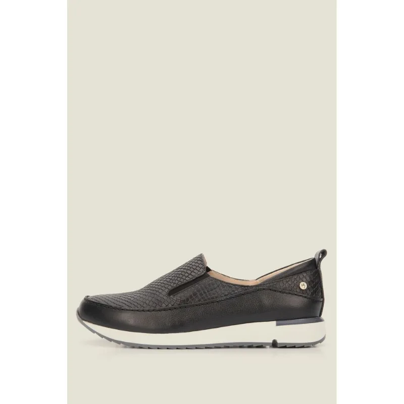 Mocasines Zipa de cuero para mujer Negro 41