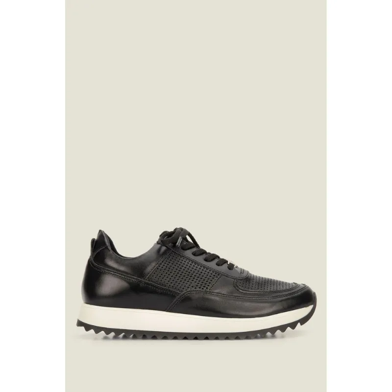 Tenis Provenza de cuero para mujer Negro 36