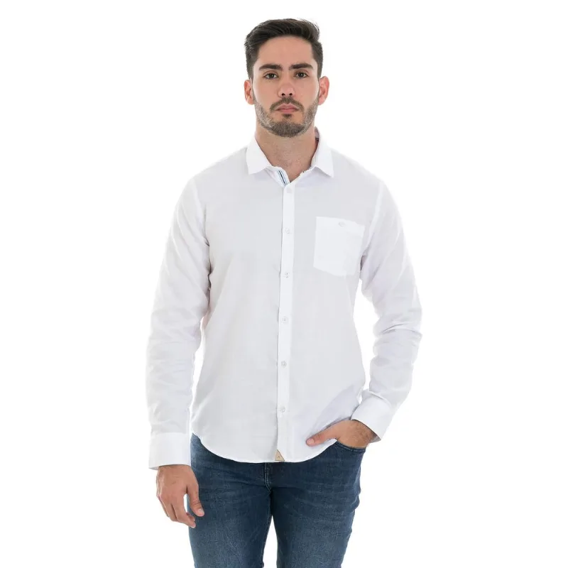 Camisa Luseno manga larga para hombre Blanco XX