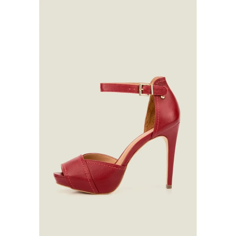 Tacones Moana de cuero Rojo 38