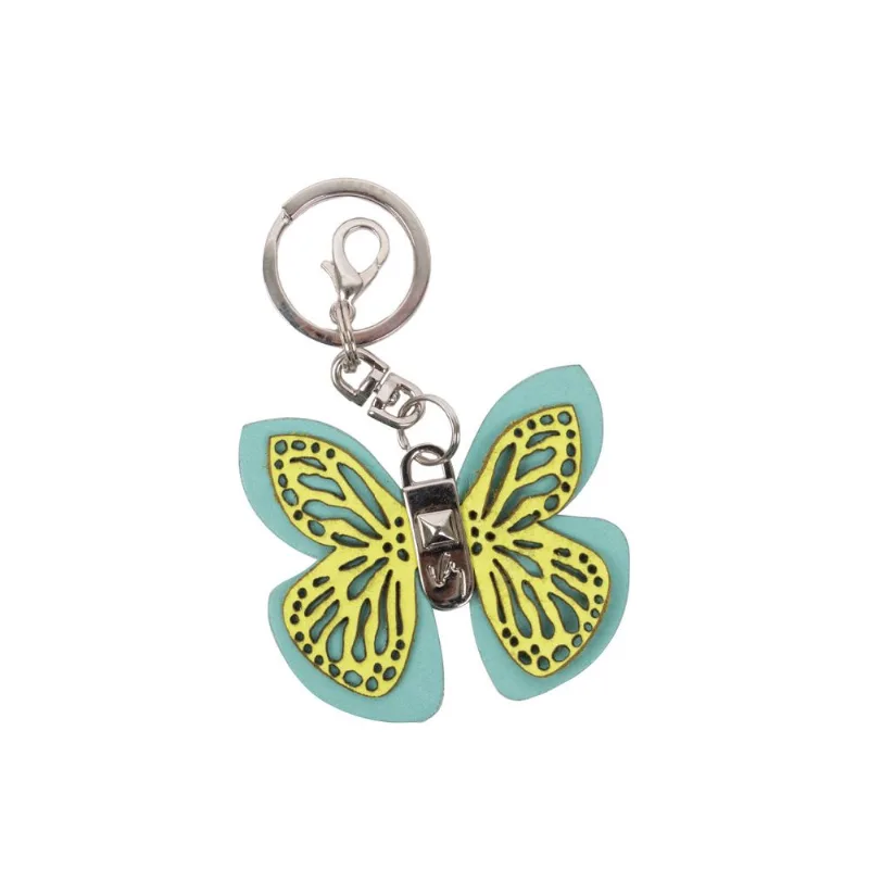 Llavero Butterfly de cuero para mujer AGUA MARINA