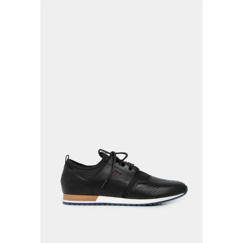 Tenis Otello de cuero para hombre Negro 38