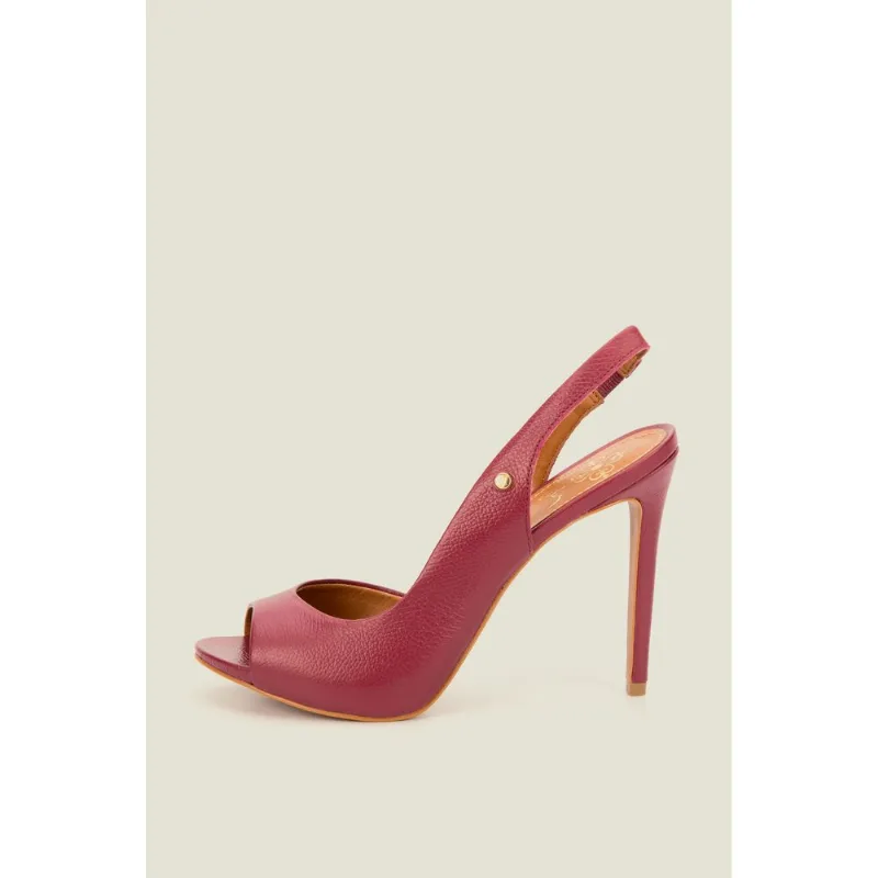 Tacones Collins de cuero para mujer Vinotinto 41