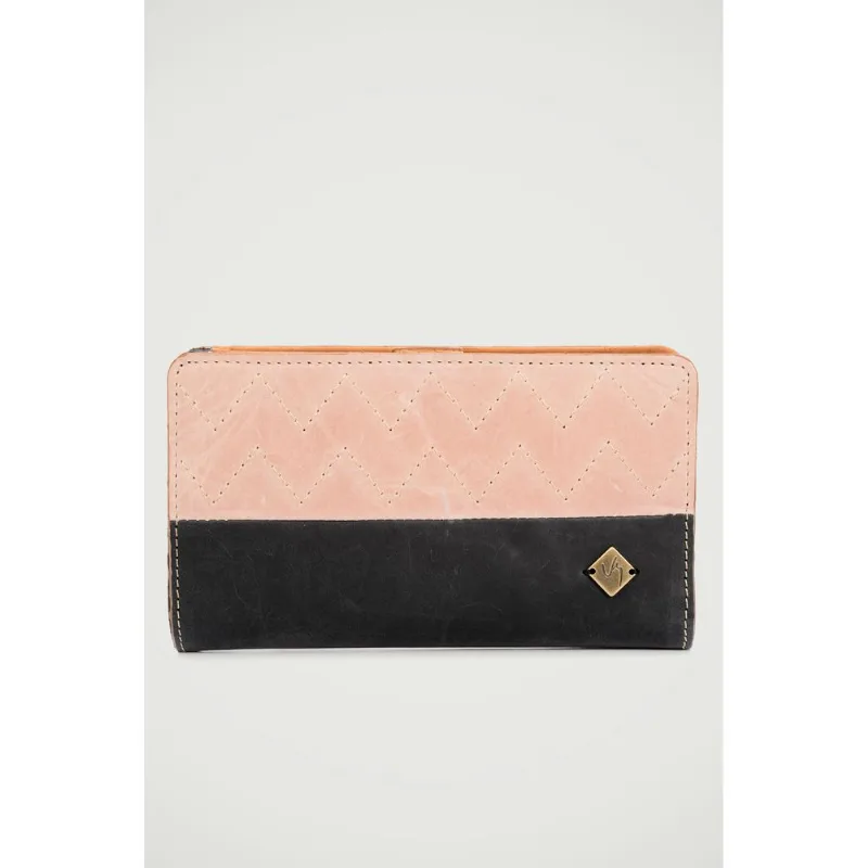Billetera Urdelia de cuero para mujer Negro