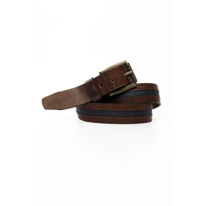 Cinturón unifaz Clock de cuero para hombre AZUL 46