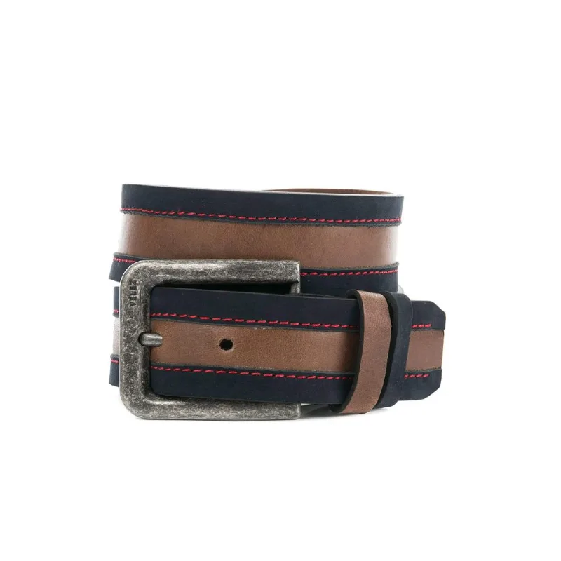 Cinturón unifaz Matched de cuero para hombre Azul 44