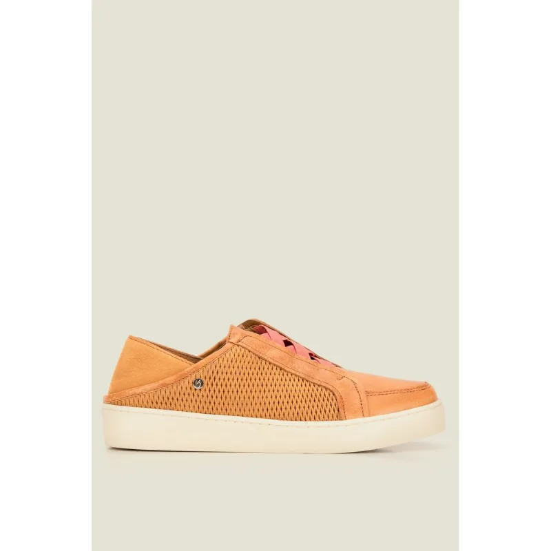 Tenis Delta de cuero para mujer Miel 34