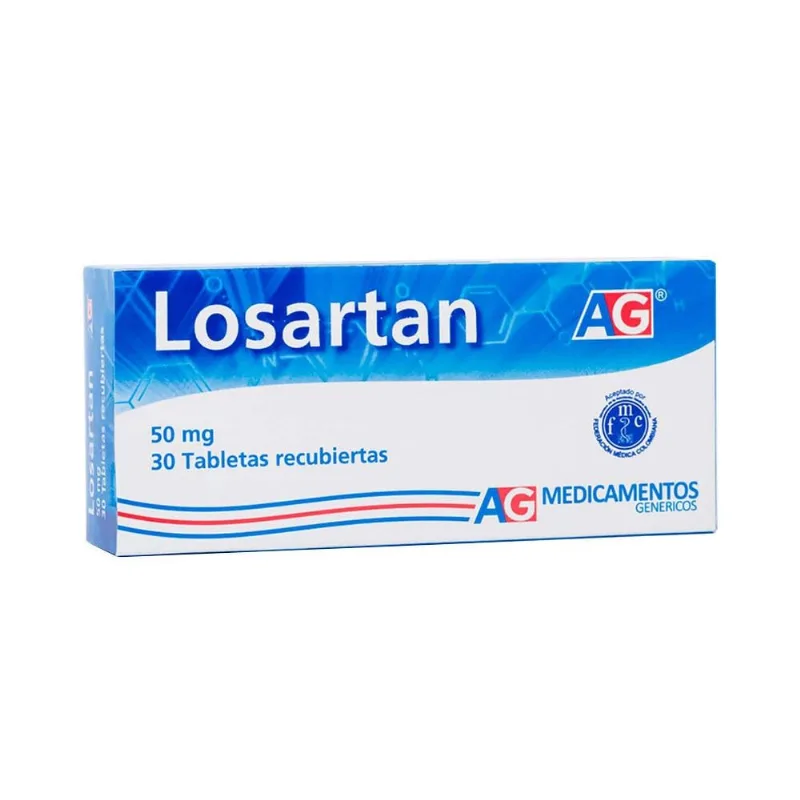 Losartán 50 Mg Caja con 30 Tabletas Recubiertas