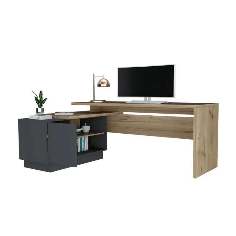 Escritorio Melamina Nature Tuhome Modelo Office 14 en L