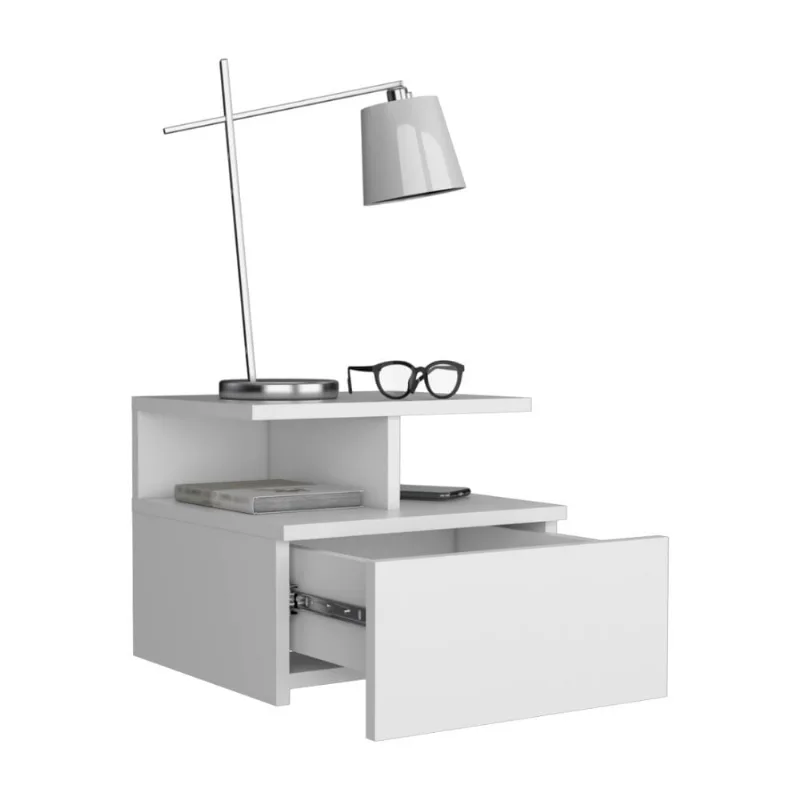 Velador Dreams Blanco Melamina 35.6cm Tuhome