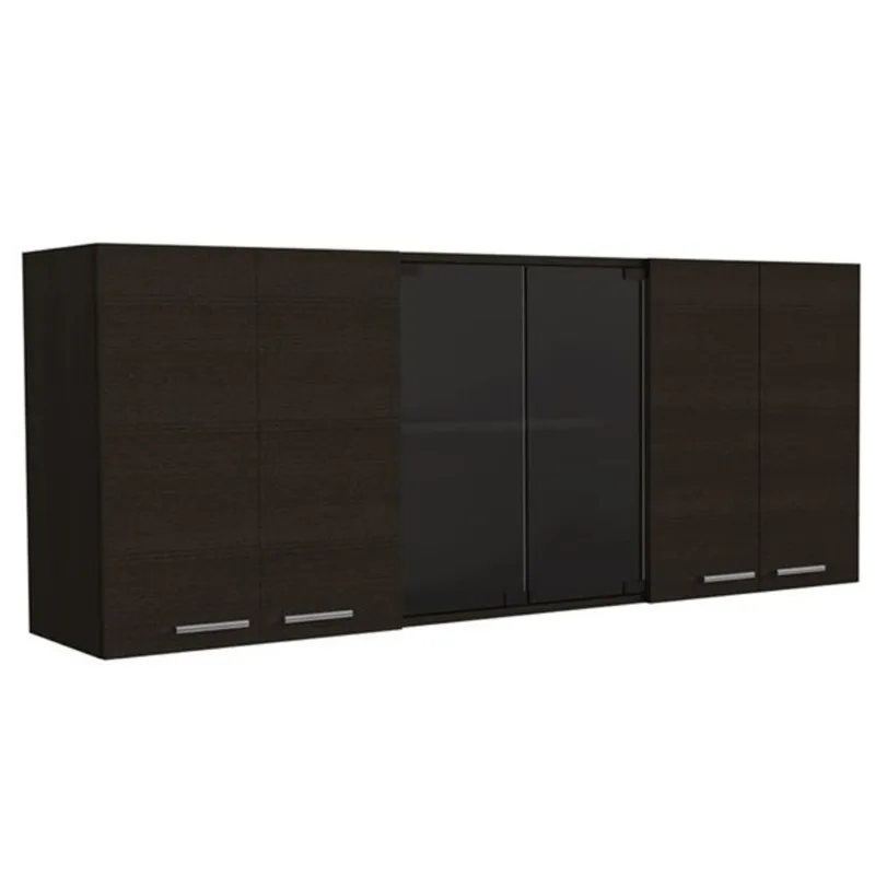 RTA Superior 150 Floating Wall Cabinet w/ Glass - Black