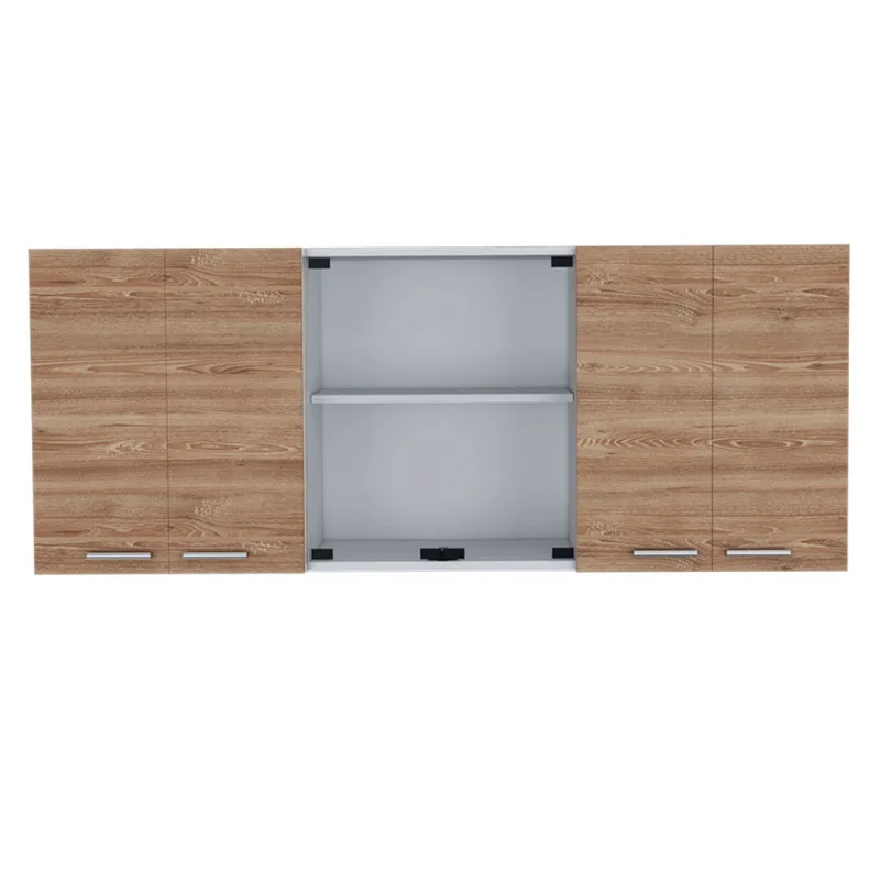 Gabinete de Cocina Superior 150 Vidrio RTA Blanco + Miel