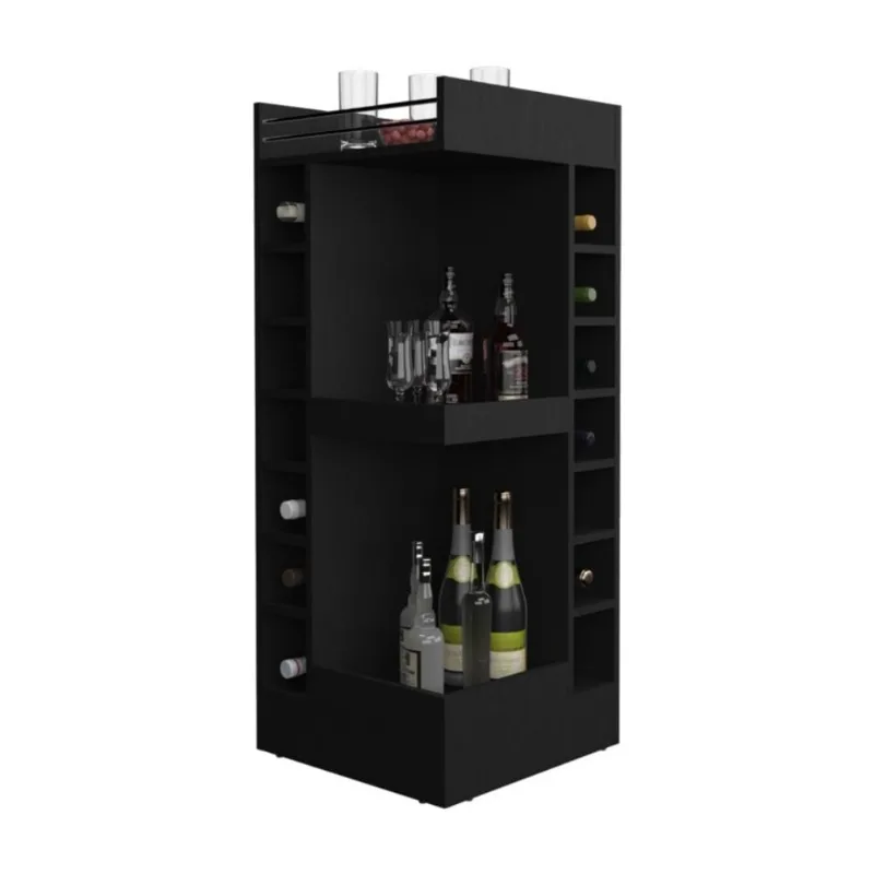 Mueble Bar Bajo Esquinero Lyman Melamina Wengue