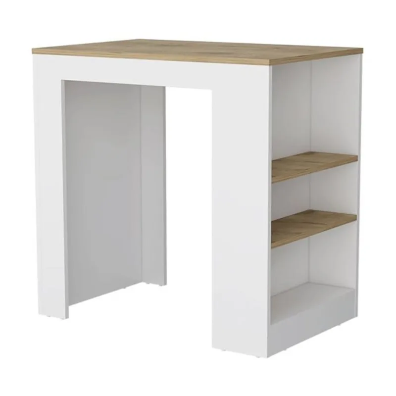RTA Portree Kitchen Island w/ Storage - White